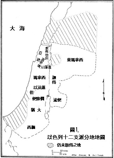 1. 以色列的支派所占领的地域